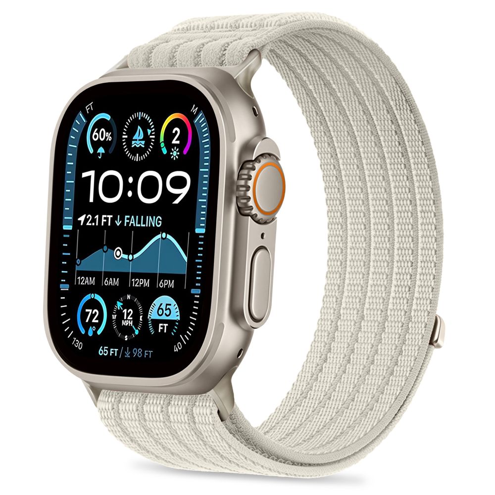 Tech-Protect Nylon Sport dirželis Apple Watch 44 / 45 / 46 / 49 mm - Bež -- Apple Watch 44mm / Apple Watch 45mm / Apple...