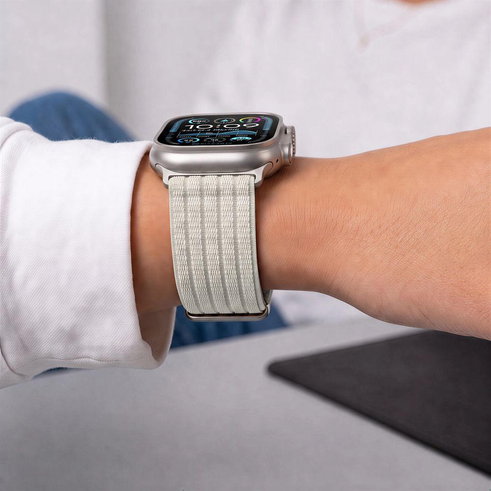 Tech-Protect Nylon Sport dirželis Apple Watch 44 / 45 / 46 / 49 mm - Bež -- Apple Watch 44mm / Apple Watch 45mm / Apple...
