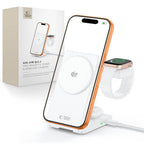 Tech-Protect A56 3in1 MagSafe 25W QI2.2 belaidis įkroviklis + USB-C / USB-C kabelis 100cm - Baltas -- Cell phone chargers