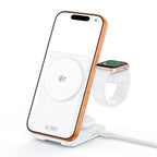 Tech-Protect A56 3in1 MagSafe 25W QI2.2 belaidis įkroviklis + USB-C / USB-C kabelis 100cm - Baltas -- Cell phone chargers