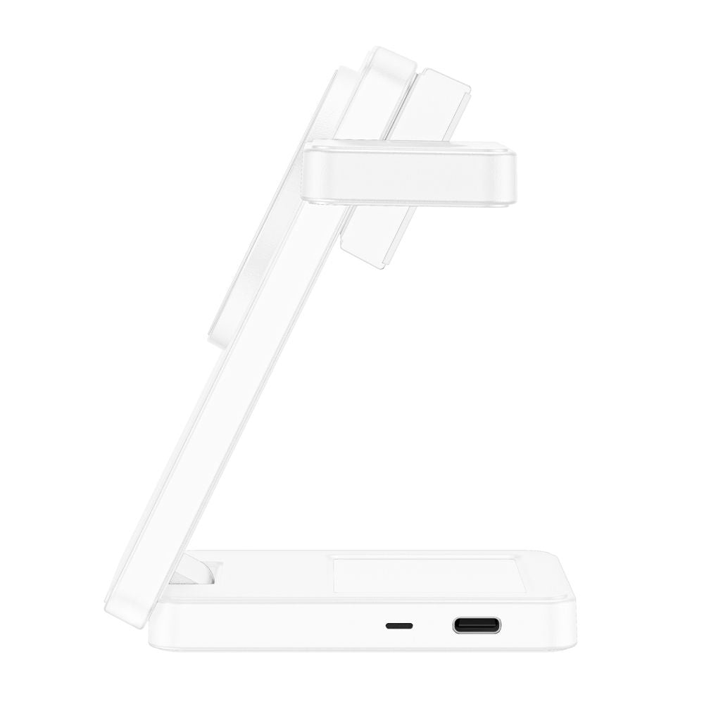 Tech-Protect A56 3in1 MagSafe 25W QI2.2 belaidis įkroviklis + USB-C / USB-C kabelis 100cm - Baltas -- Cell phone chargers