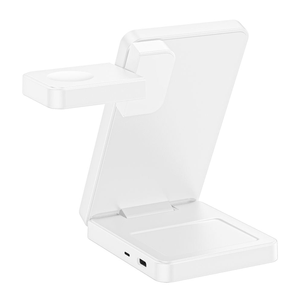 Tech-Protect A56 3in1 MagSafe 25W QI2.2 belaidis įkroviklis + USB-C / USB-C kabelis 100cm - Baltas -- Cell phone chargers
