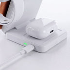 Tech-Protect A56 3in1 MagSafe 25W QI2.2 belaidis įkroviklis + USB-C / USB-C kabelis 100cm - Baltas -- Cell phone chargers