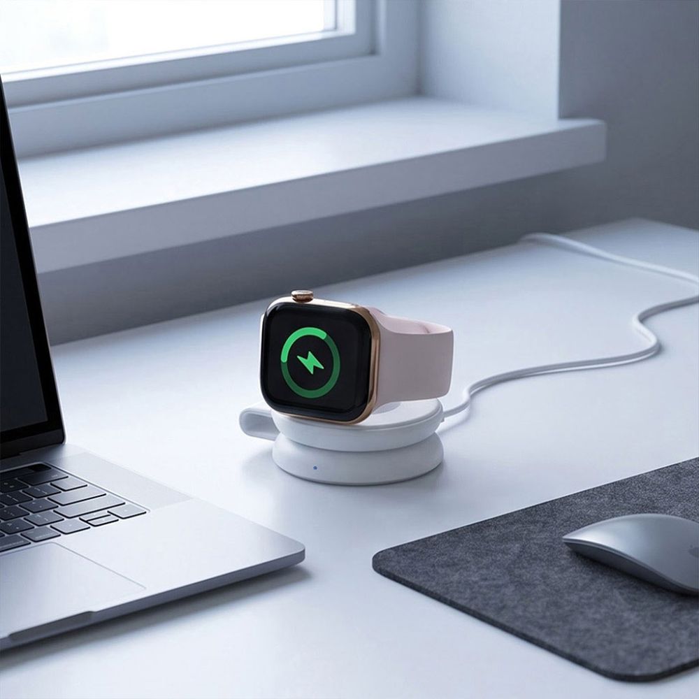 Tech-Protect A55 2in1 MagSafe 25W Qi2.2 Belaidis Krauntuvas + USB-C / USB-C Kabelis 100cm - Balta -- Cell phone chargers