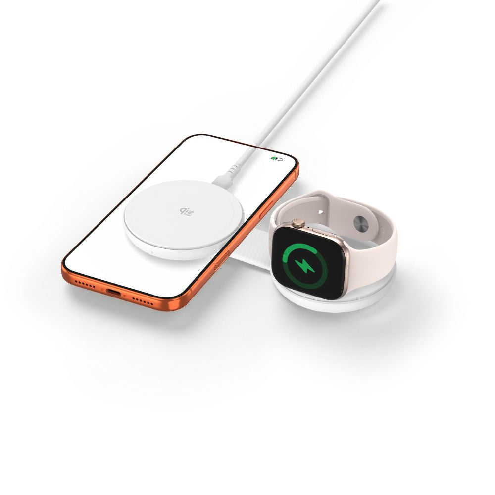 Tech-Protect A55 2in1 MagSafe 25W Qi2.2 Belaidis Krauntuvas + USB-C / USB-C Kabelis 100cm - Balta -- Cell phone chargers