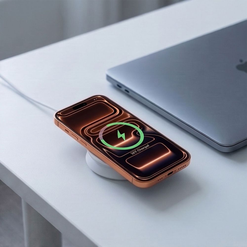 Tech-Protect A55 2in1 MagSafe 25W Qi2.2 Belaidis Krauntuvas + USB-C / USB-C Kabelis 100cm - Balta -- Cell phone chargers