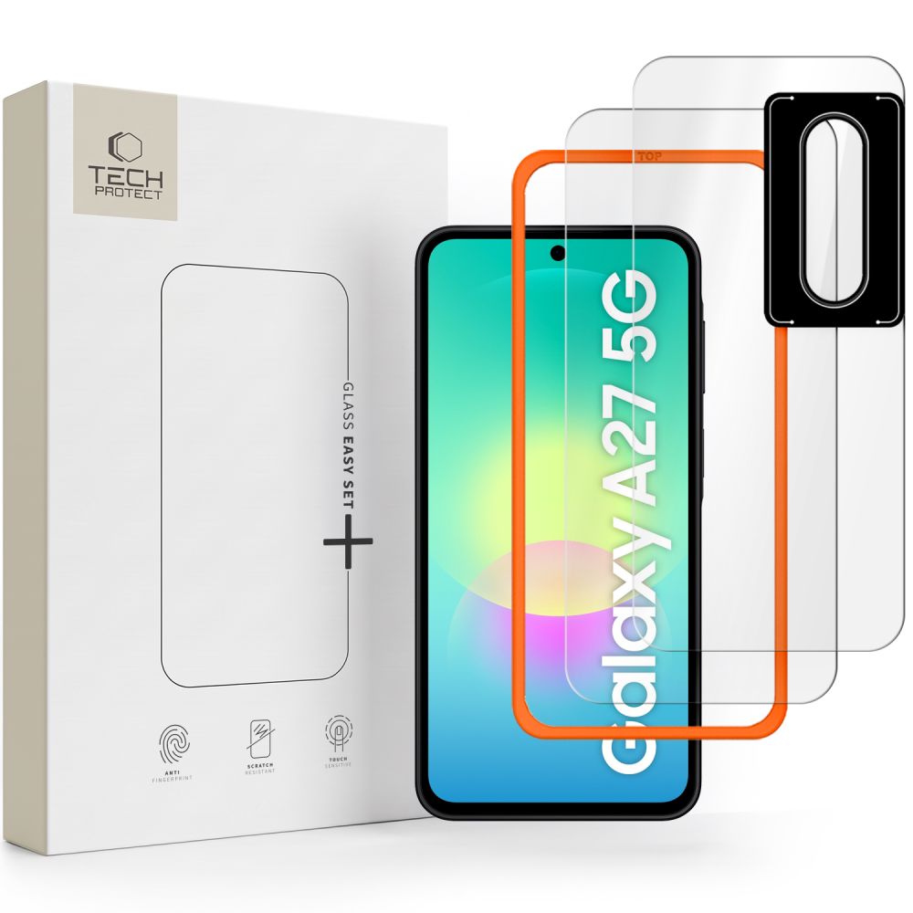 Tech-Protect Easy Set+ 2-Pack grūdintas stiklas ekranui ir grūdintas stiklas objektyvui Samsung Galaxy A27 5G -- Samsung...