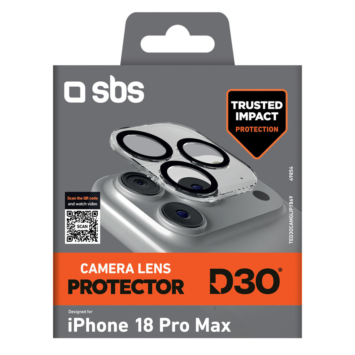 SBS D3O fotoaparato objektyvo apsauga iPhone 18 Pro Max -- iPhone 18 Pro Max
