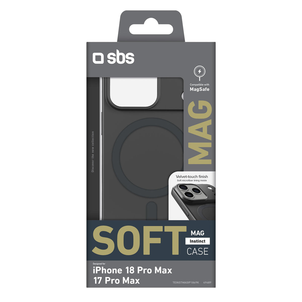 SBS Instinct Mag dėklas iPhone 18 Pro Max / 17 Pro Max suderinama su MagSafe - Juoda -- iPhone 18 Pro Max / iPhone 17 Pro Max