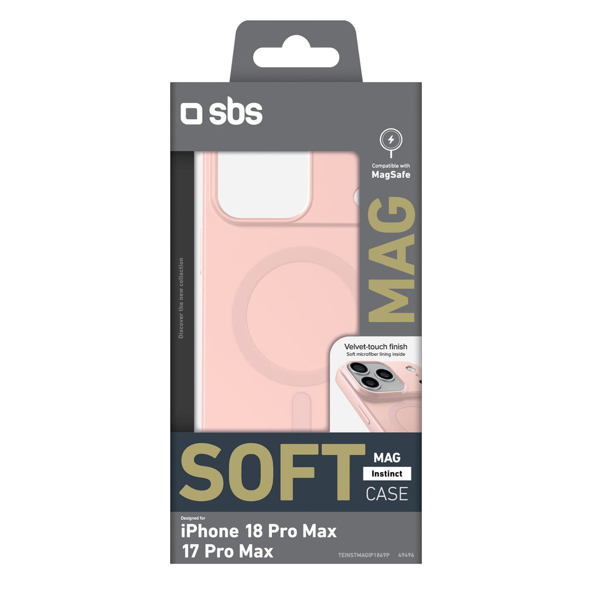 Dėklas SBS Instinct Mag telefonui iPhone 18 Pro Max / 17 Pro Max su MagSafe – rožinis -- iPhone 18 Pro Max / iPhone 17...