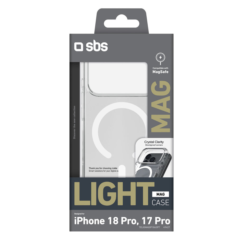 SBS Light Mag dangčias iPhone 18 Pro / 17 Pro, suderinamas su MagSafe - skaidrus -- iPhone 18 Pro / iPhone 17 Pro