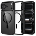 Tech-Protect Magmat Magsafe CC dėžė iPhone 17 Pro / 18 Pro - Skaidri juoda -- iPhone 17 Pro / iPhone 18 Pro