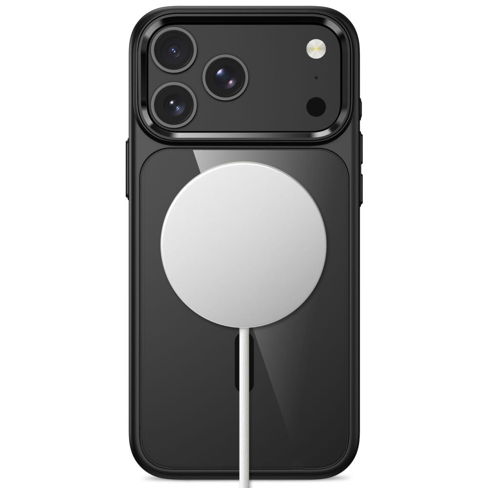 Tech-Protect Magmat Magsafe CC dėžė iPhone 17 Pro / 18 Pro - Skaidri juoda -- iPhone 17 Pro / iPhone 18 Pro