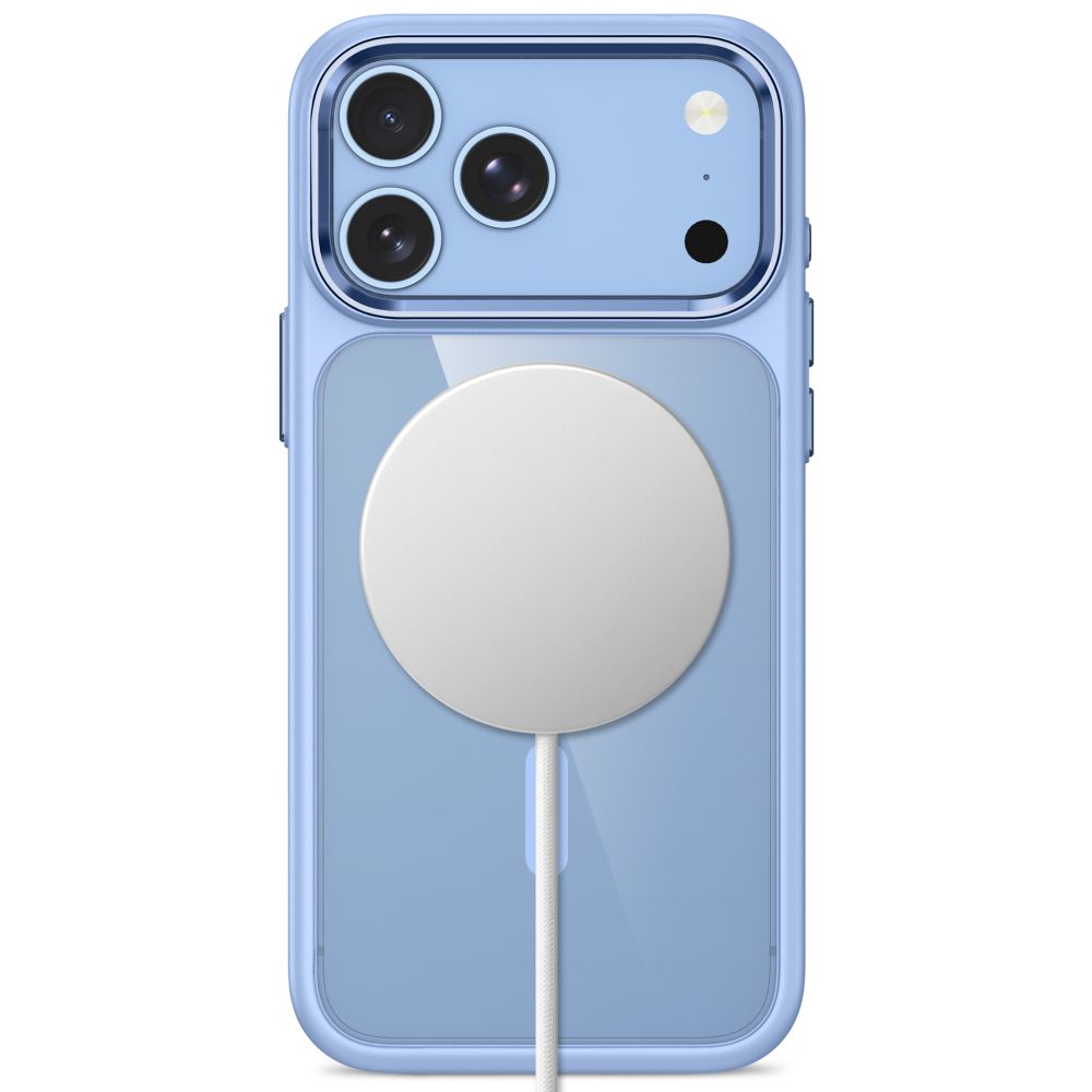 Tech-Protect Magmat Magsafe CC dėžė iPhone 17 Pro / 18 Pro - Skaidri šviesi mėlyna -- iPhone 17 Pro / iPhone 18 Pro
