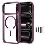 Tech-Protect Magmat Magsafe CC dėžė iPhone 17 Pro Max / 18 Pro Max - Skaidri bordo -- iPhone 17 Pro Max / iPhone 18 Pro Max