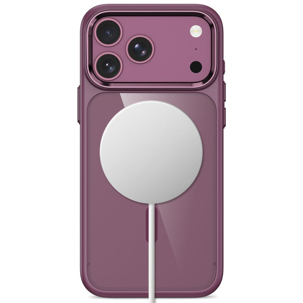 Tech-Protect Magmat Magsafe CC dėžė iPhone 17 Pro Max / 18 Pro Max - Skaidri bordo -- iPhone 17 Pro Max / iPhone 18 Pro Max