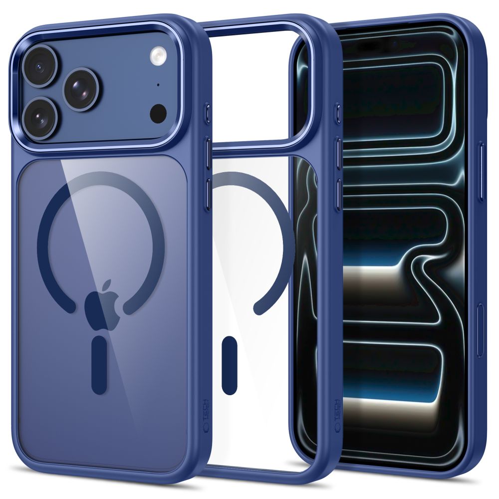 Tech-Protect Magmat MagSafe CC dėklas Apple iPhone 17 Pro Max / 18 Pro Max - Skaidrus tamsiai mėlynas -- iPhone 17 Pro...