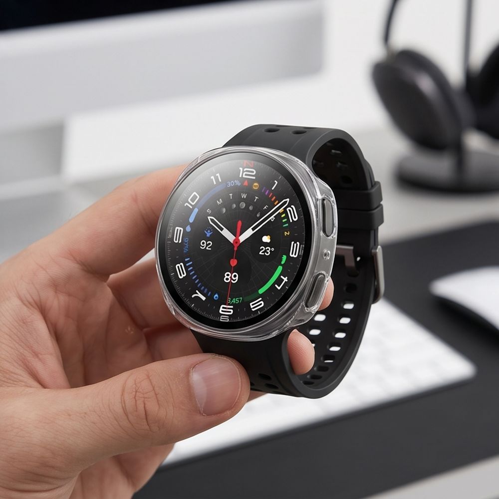Tech-Protect Defense 2-paketo dėklas Samsung Galaxy Watch 40mm - Skaidrus matinis juodas -- Samsung Galaxy Watch 40mm