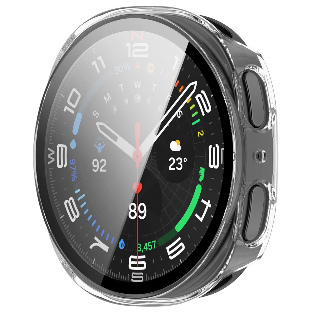 Tech-Protect Defense 2-paketo dėklas Samsung Galaxy Watch 44mm - Skaidrus matinis juodas -- Samsung Galaxy Watch 44mm