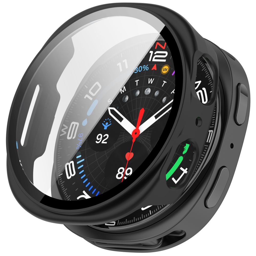 Tech-Protect Defense 2-paketo dėklas Samsung Galaxy Watch 44mm - Skaidrus matinis juodas -- Samsung Galaxy Watch 44mm