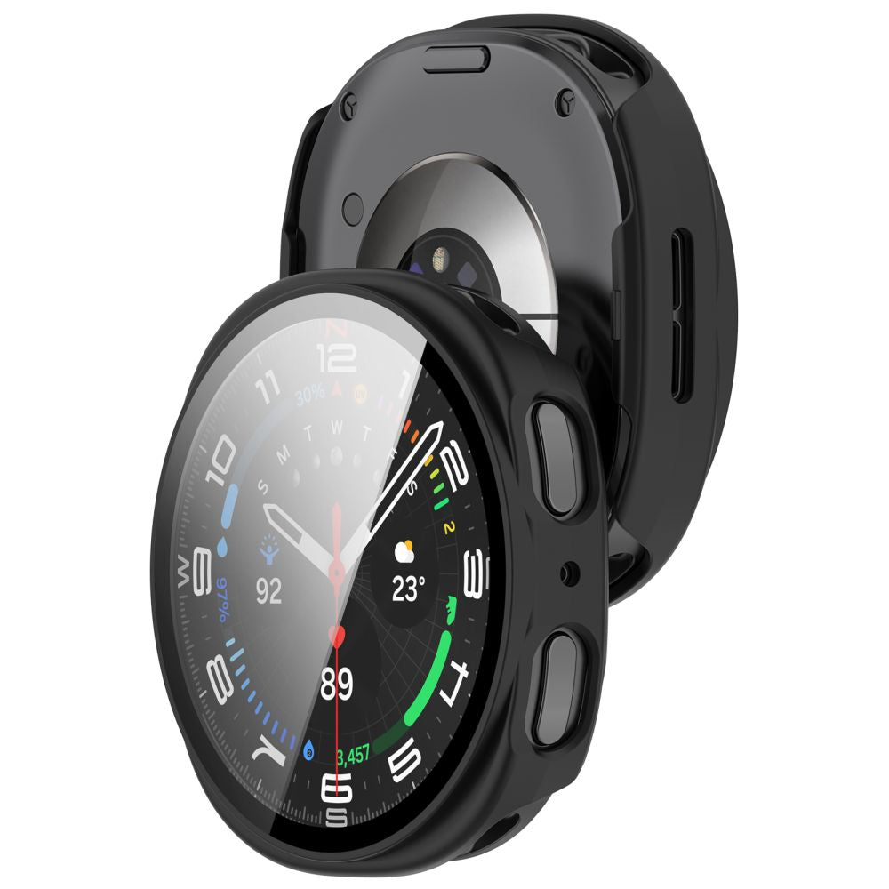 Tech-Protect Defense 2-paketo dėklas Samsung Galaxy Watch 44mm - Skaidrus matinis juodas -- Samsung Galaxy Watch 44mm