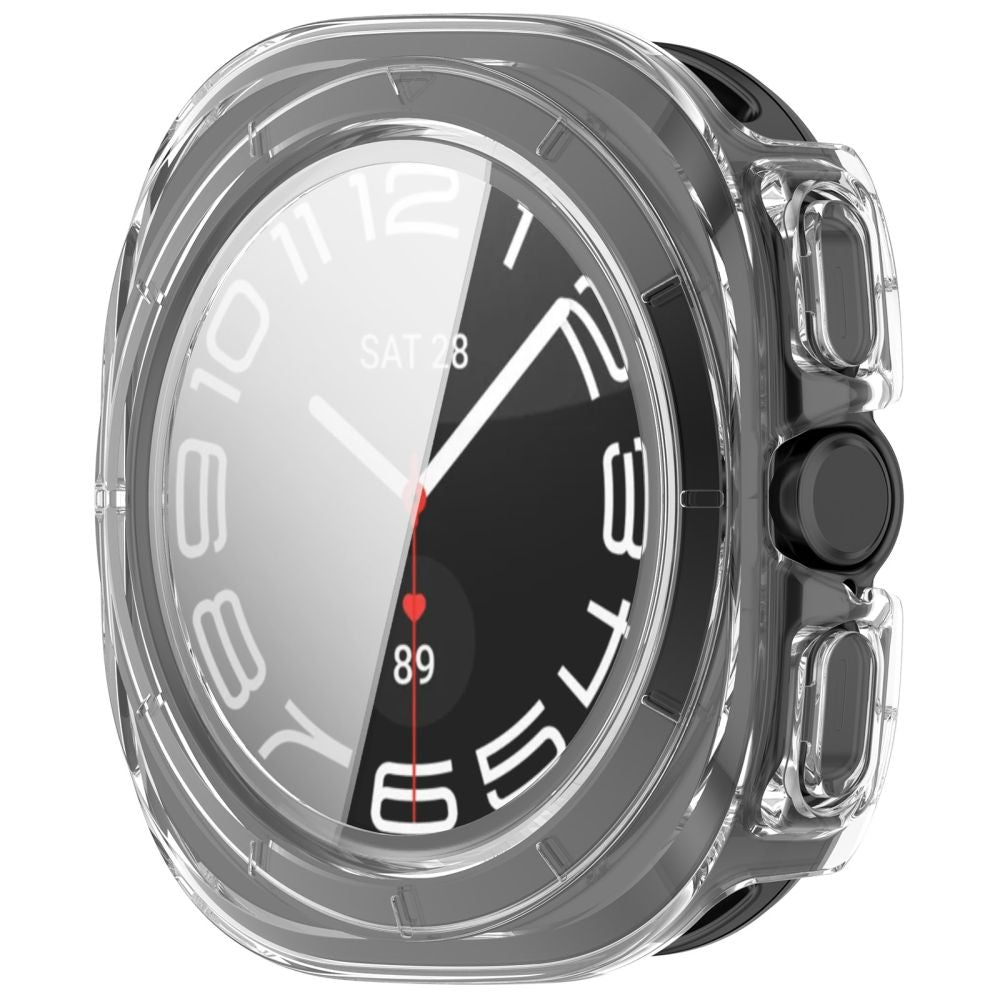 Tech-Protect Defense 2-paketo dėklas Samsung Galaxy Watch Ultra 47mm - Skaidrus matinis juodas -- Samsung Galaxy Watch...