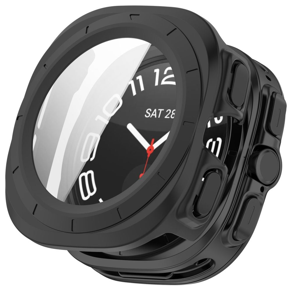 Tech-Protect Defense 2-paketo dėklas Samsung Galaxy Watch Ultra 47mm - Skaidrus matinis juodas -- Samsung Galaxy Watch...