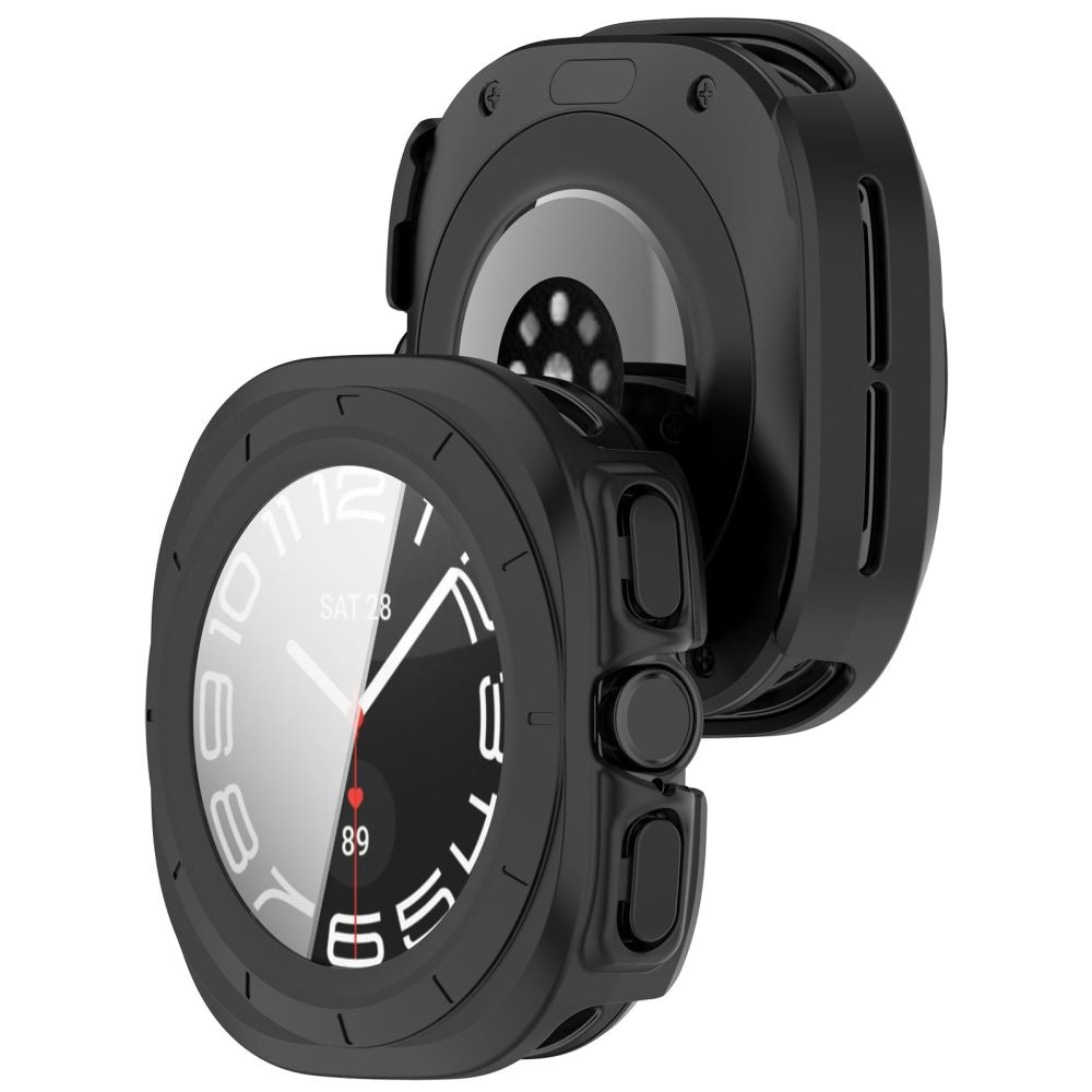 Tech-Protect Defense 2-paketo dėklas Samsung Galaxy Watch Ultra 47mm - Skaidrus matinis juodas -- Samsung Galaxy Watch...