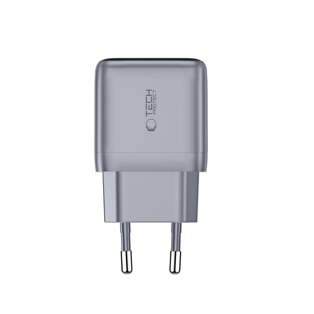 Tech-Protect PowerVision NC45W-GaN 1-prievado PD 45W Sienos Krauntuvas - Tamsiai Pilka -- Cell phone chargers