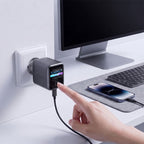 Tech-Protect PowerVision NC45W-GaN 1-prievado PD 45W Sienos Krauntuvas - Tamsiai Pilka -- Cell phone chargers