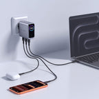 Tech-Protect PowerVision NC100W-GaN 3-prievadų PD 100W / QC3.0 Sienos Krauntuvas - Tamsiai Pilka -- Cell phone chargers