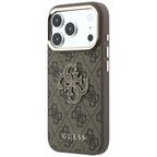 Guess 4G & Big Resin Logo dėklas iPhone 17 Pro / 18 Pro - ruda -- iPhone 17 Pro / iPhone 18 Pro