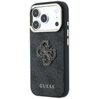 Guess 4G & Big Resin Logo dėklas iPhone 17 Pro / 18 Pro - juoda -- iPhone 17 Pro / iPhone 18 Pro