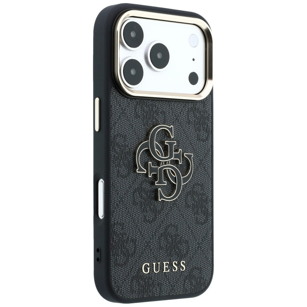 Guess 4G & Big Resin Logo dėklas iPhone 17 Pro / 18 Pro - juoda -- iPhone 17 Pro / iPhone 18 Pro