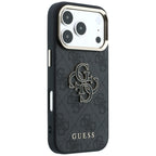 Guess 4G & Big Resin Logo dėklas iPhone 17 Pro / 18 Pro - juoda -- iPhone 17 Pro / iPhone 18 Pro