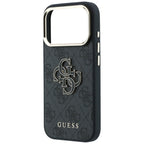 Guess 4G & Big Resin Logo dėklas iPhone 17 Pro / 18 Pro - juoda -- iPhone 17 Pro / iPhone 18 Pro