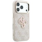 Guess 4G & Big Resin Logo dėklas iPhone 17 Pro / 18 Pro - rožinė -- iPhone 17 Pro / iPhone 18 Pro