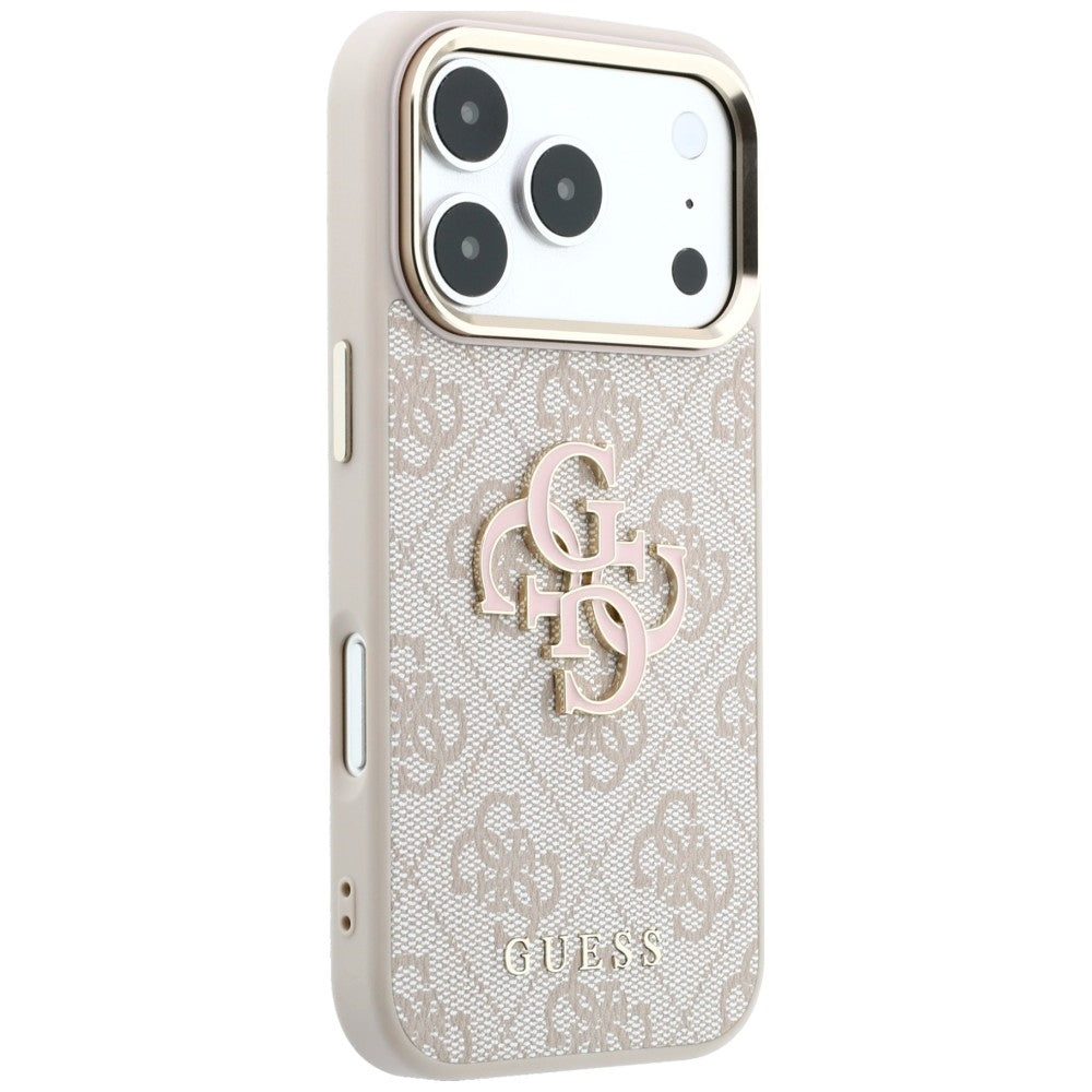 Guess 4G & Big Resin Logo dėklas iPhone 17 Pro / 18 Pro - rožinė -- iPhone 17 Pro / iPhone 18 Pro