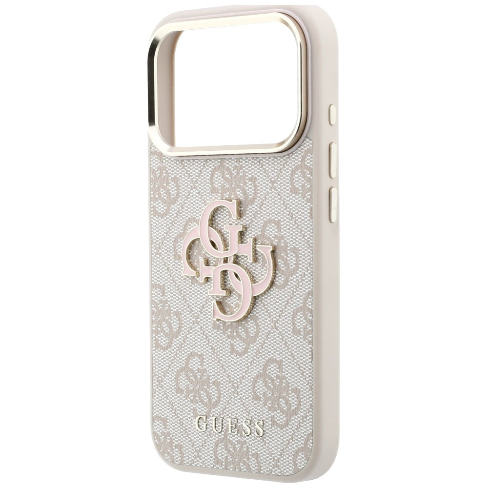Guess 4G & Big Resin Logo dėklas iPhone 17 Pro / 18 Pro - rožinė -- iPhone 17 Pro / iPhone 18 Pro