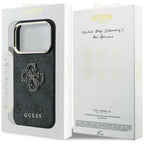 Guess 4G & Big Resin Logo dėklas iPhone 17 Pro Max / 18 Pro Max - juodas -- iPhone 17 Pro Max / iPhone 18 Pro Max