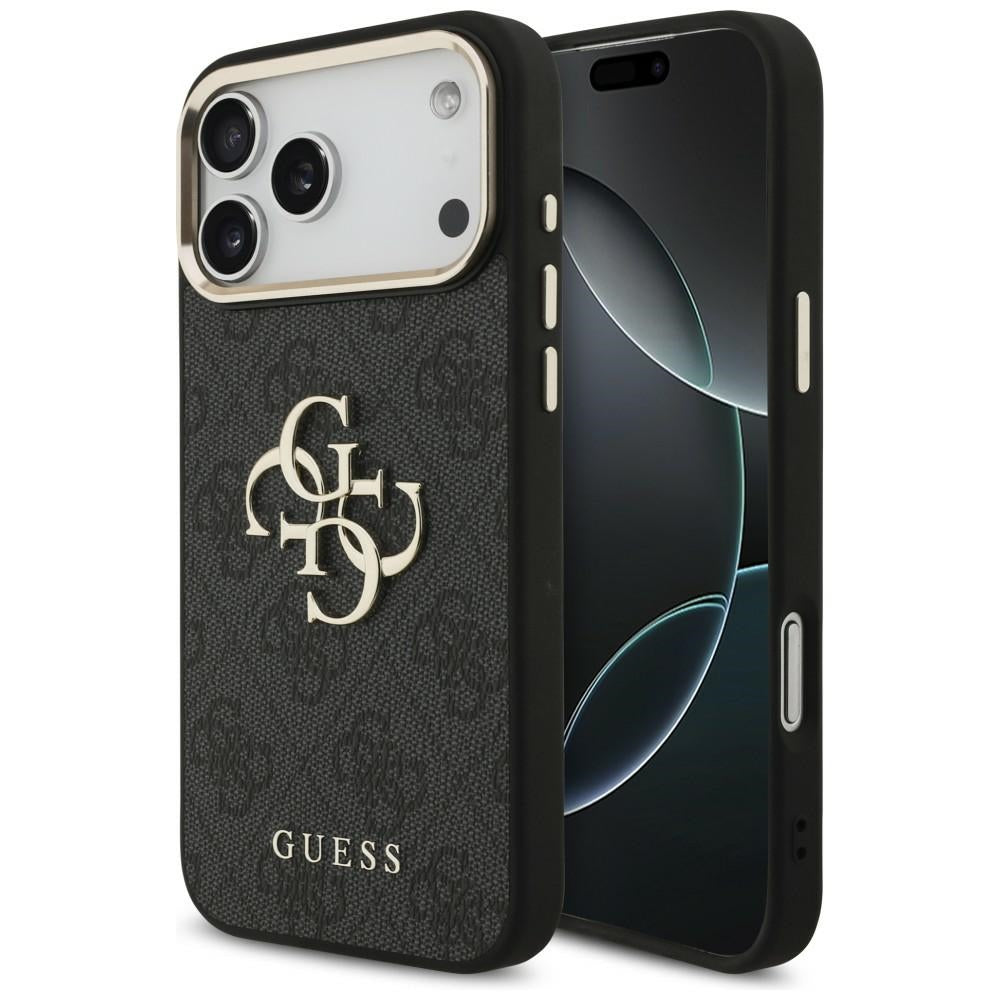 Guess 4G Big 4G Classic Logo dėklas iPhone 17 Pro Max / 18 Pro Max - juodas ir aukso spalva -- iPhone 17 Pro Max / iPhone...