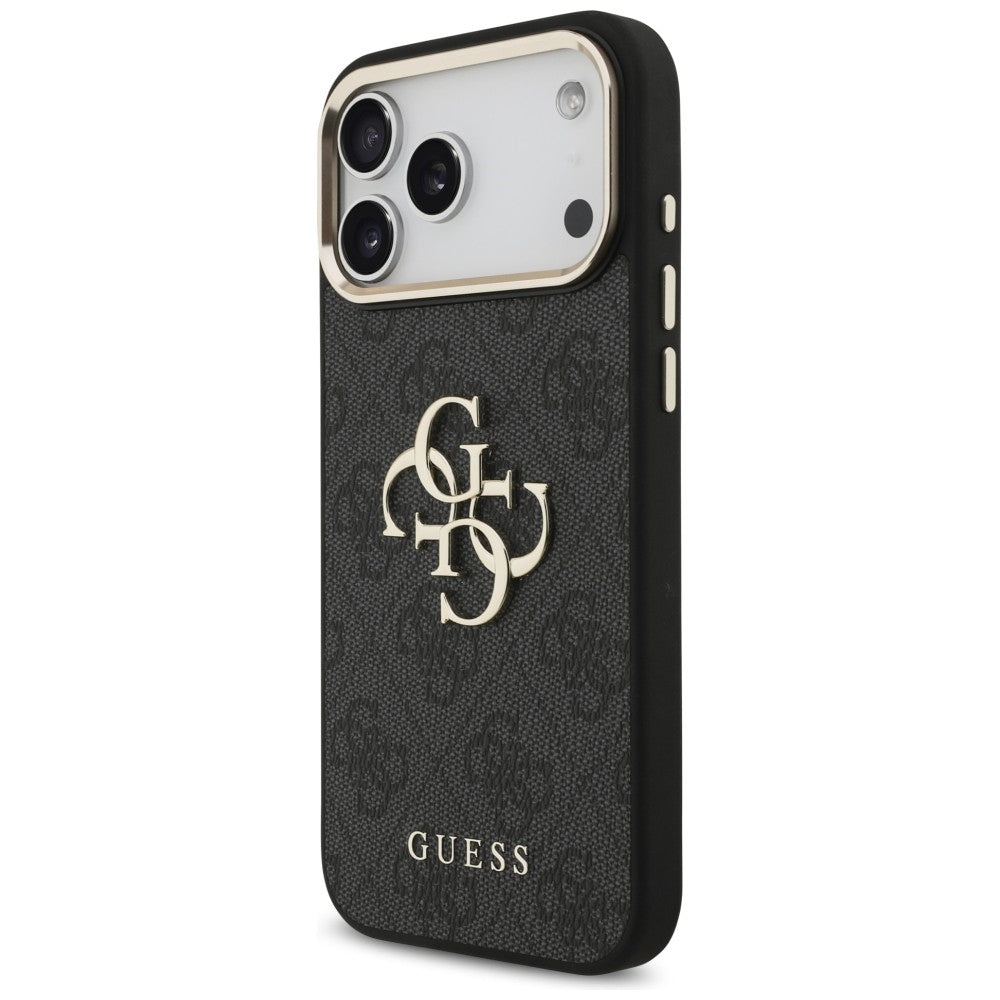 Guess 4G Big 4G Classic Logo dėklas iPhone 17 Pro Max / 18 Pro Max - juodas ir aukso spalva -- iPhone 17 Pro Max / iPhone...