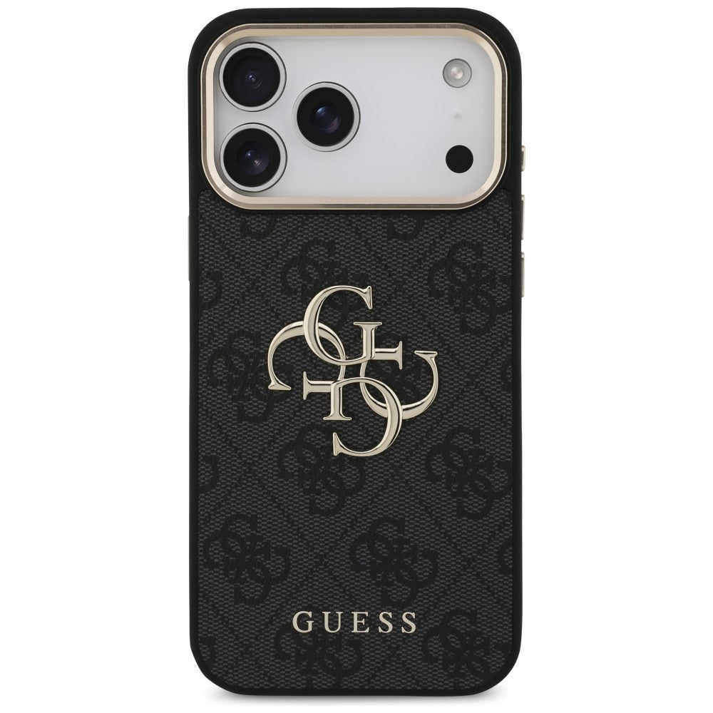 Guess 4G Big 4G Classic Logo dėklas iPhone 17 Pro Max / 18 Pro Max - juodas ir aukso spalva -- iPhone 17 Pro Max / iPhone...