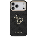 Guess 4G Big 4G Classic Logo dėklas iPhone 17 Pro Max / 18 Pro Max - juodas ir aukso spalva -- iPhone 17 Pro Max / iPhone...
