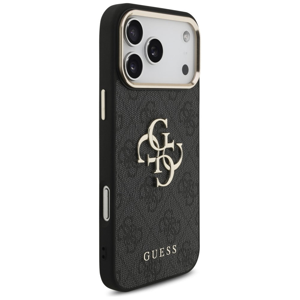 Guess 4G Big 4G Classic Logo dėklas iPhone 17 Pro Max / 18 Pro Max - juodas ir aukso spalva -- iPhone 17 Pro Max / iPhone...