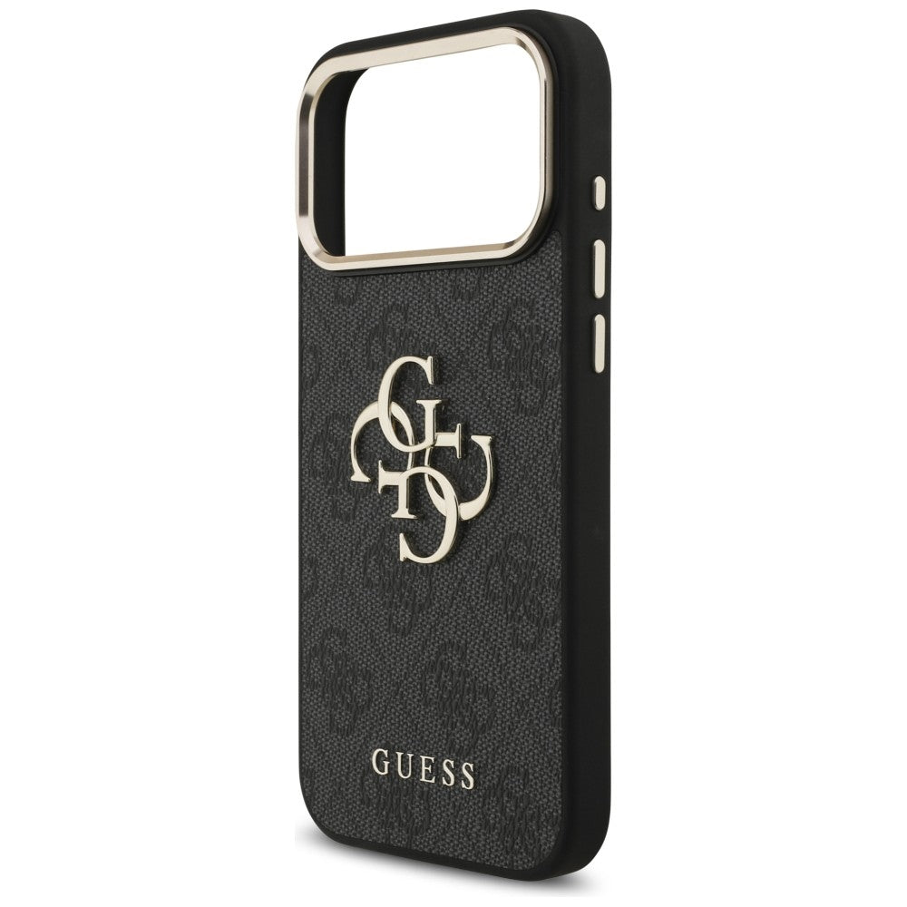 Guess 4G Big 4G Classic Logo dėklas iPhone 17 Pro Max / 18 Pro Max - juodas ir aukso spalva -- iPhone 17 Pro Max / iPhone...