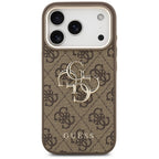 Guess 4G Big 4G Classic Logo dėklas iPhone 17 Pro / 18 Pro - ruda ir aukso spalva -- iPhone 17 Pro / iPhone 18 Pro