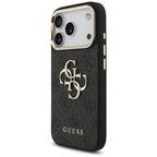 Guess 4G Big 4G Classic Logo dėklas iPhone 17 Pro / 18 Pro - juodas ir aukso spalva -- iPhone 17 Pro / iPhone 18 Pro