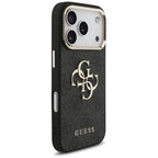 Guess 4G Big 4G Classic Logo dėklas iPhone 17 Pro / 18 Pro - juodas ir aukso spalva -- iPhone 17 Pro / iPhone 18 Pro