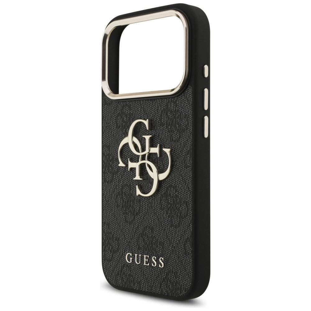 Guess 4G Big 4G Classic Logo dėklas iPhone 17 Pro / 18 Pro - juodas ir aukso spalva -- iPhone 17 Pro / iPhone 18 Pro